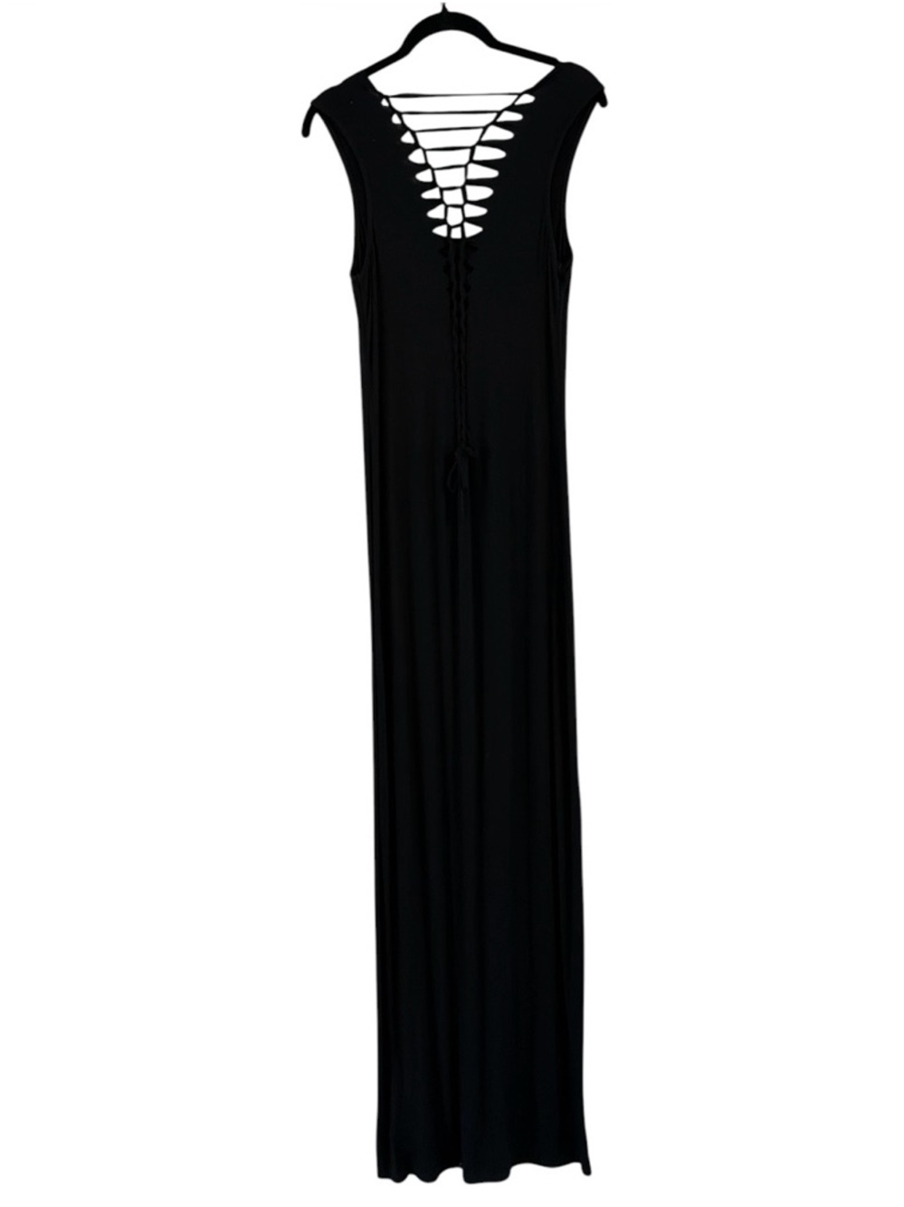 Ya Los Angeles Black Maxi Dress with Ladder Back Size M - Picture 2 of 7